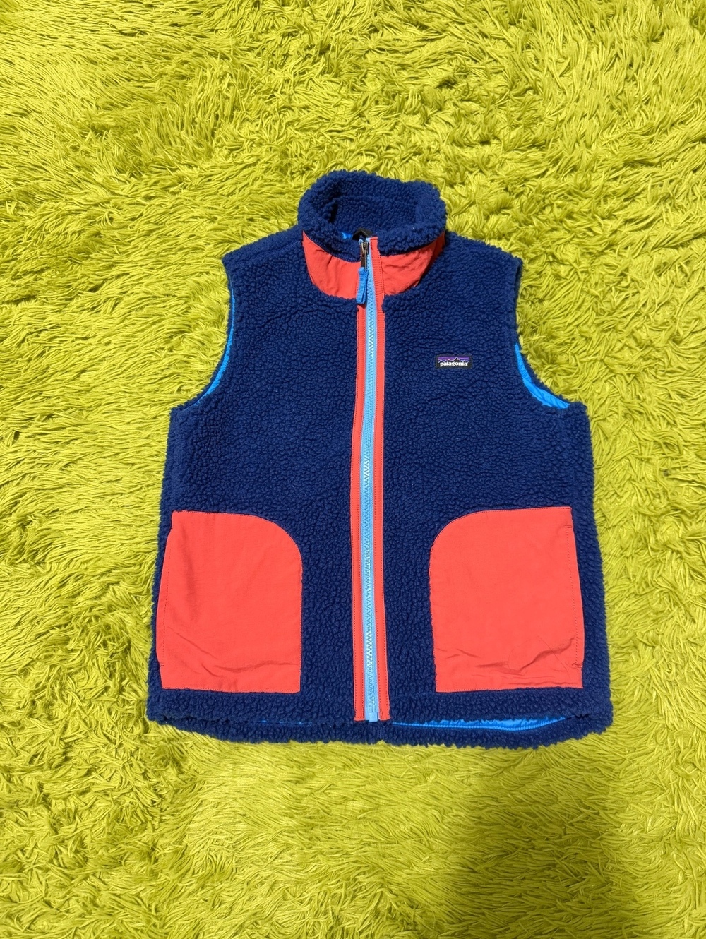 Patagonia Kids Retro-X Fleece Vest Size Medium 10 Blue